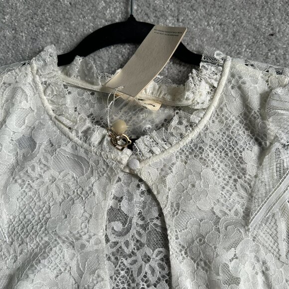 NWT For Love & Lemons Lace Long Sleeve Blouse with Garter Belt Suspenders - Picture 5 of 8